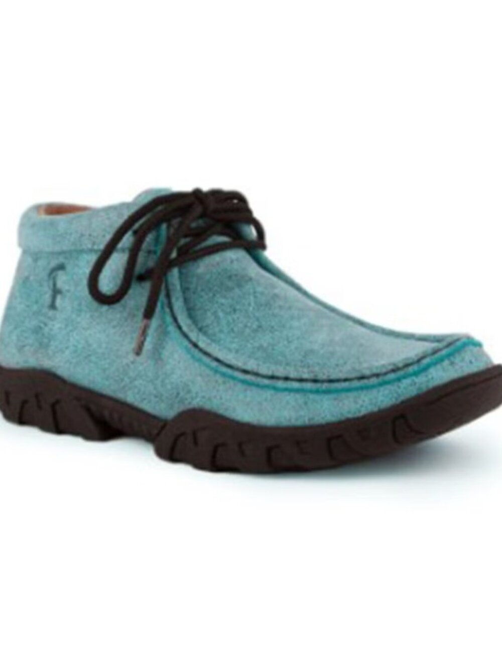 NEW Ferrini Women's Rogue Leather Turquoise Moc Toe Shoes Loafers 6M